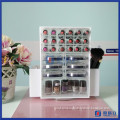 2016 Hot Sale!! Acrylic Lipstick Organizer with Brush Compartments / Rotating Acrylic Lipstick Holder